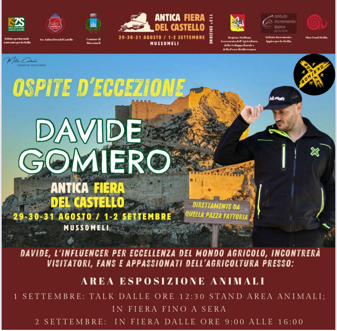 Mussomeli,  ritorna Davide Gomiero alla 113^ edizione dell’Antica Fiera del Castello