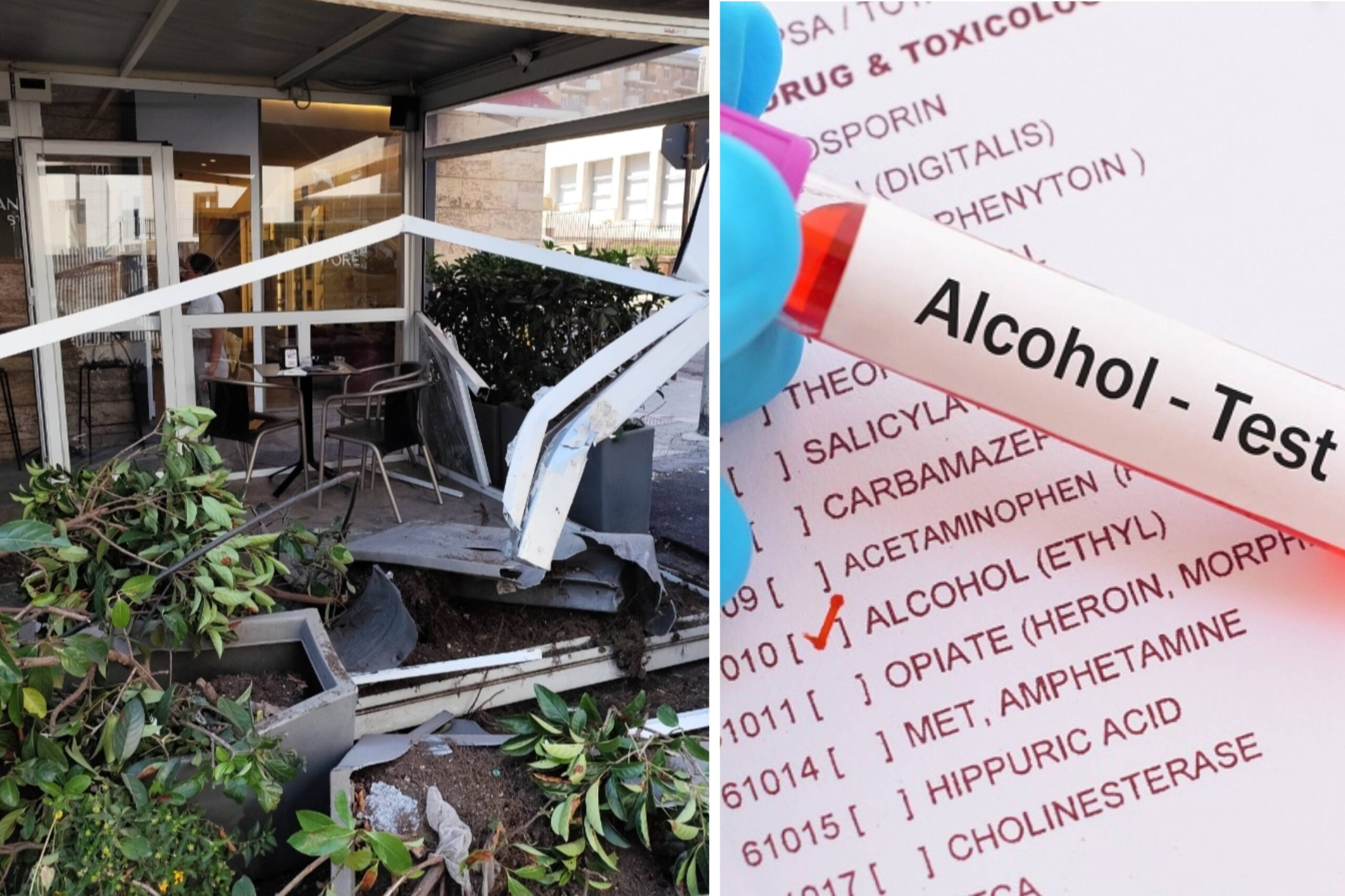 Caltanissetta, probabile stato di ebbrezza dell’automobilista che si è schiantato contro il dehor del Caffè Vancheri