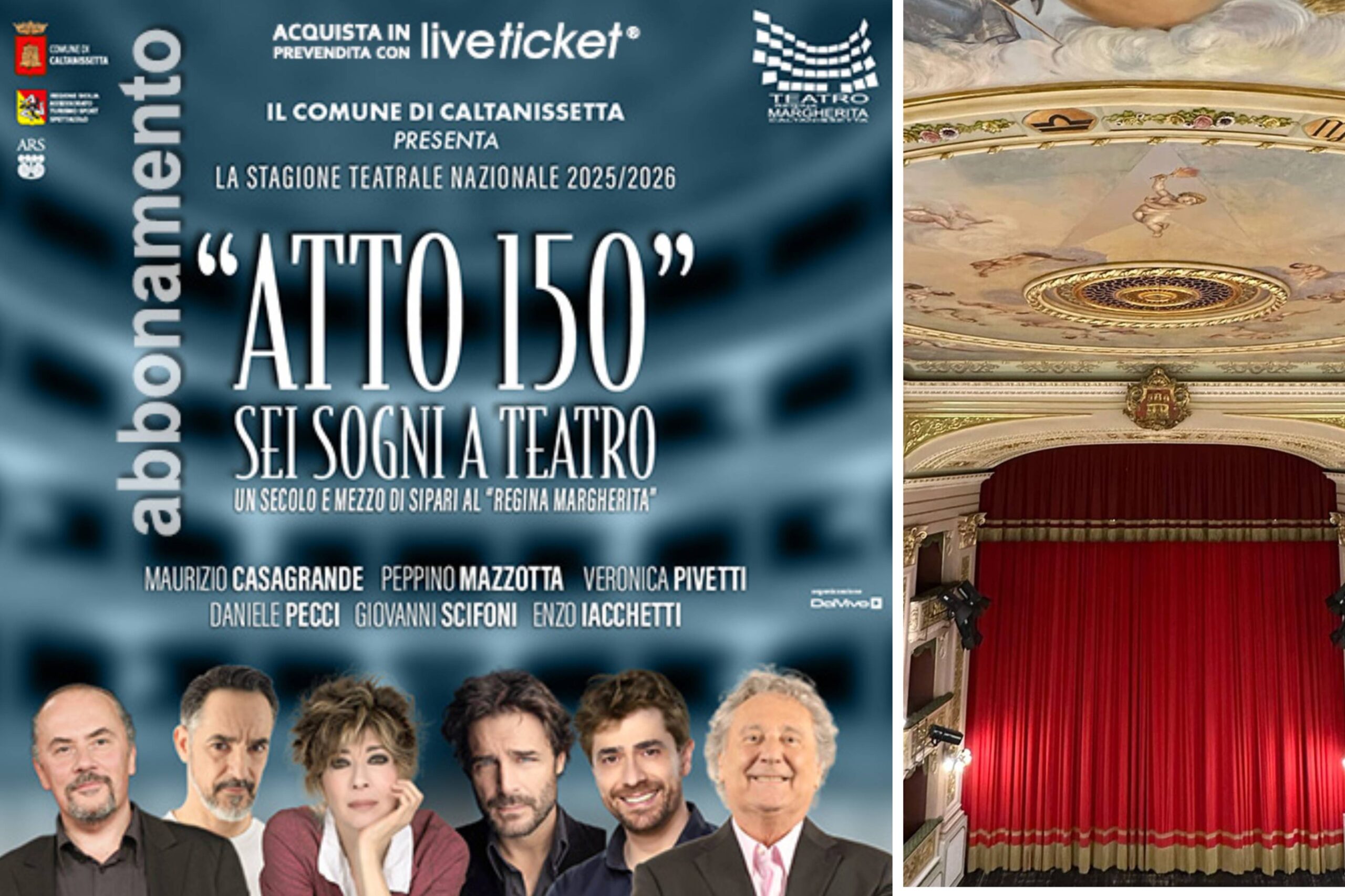 Al via la campagna abbonamenti per la Stagione Teatrale Nazionale  2025/2026 del Regina Margherita – “Atto 150 – Sei sogni a teatro”.