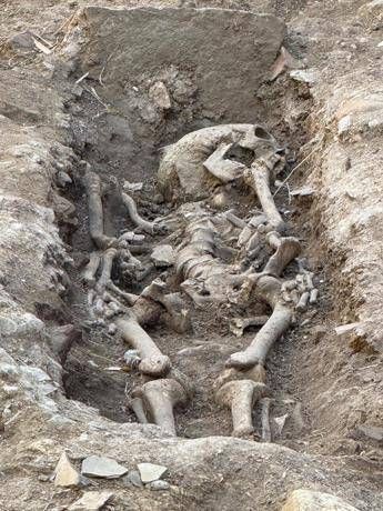 Scheletro umano rinvenuto nello scavo di San Pietro in Bossolo