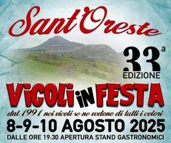‘Vicoli in Festa’, dall’8 al 10 agosto nel centro storico di Sant’Oreste