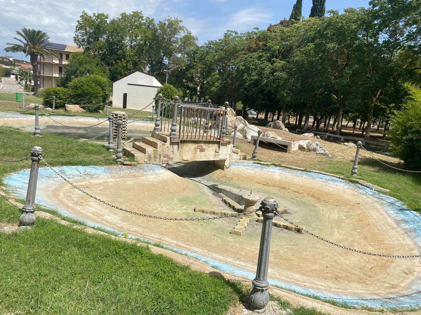 Sommatino. Svuotato il laghetto presente nel Parco Urbano Falcone Borsellino