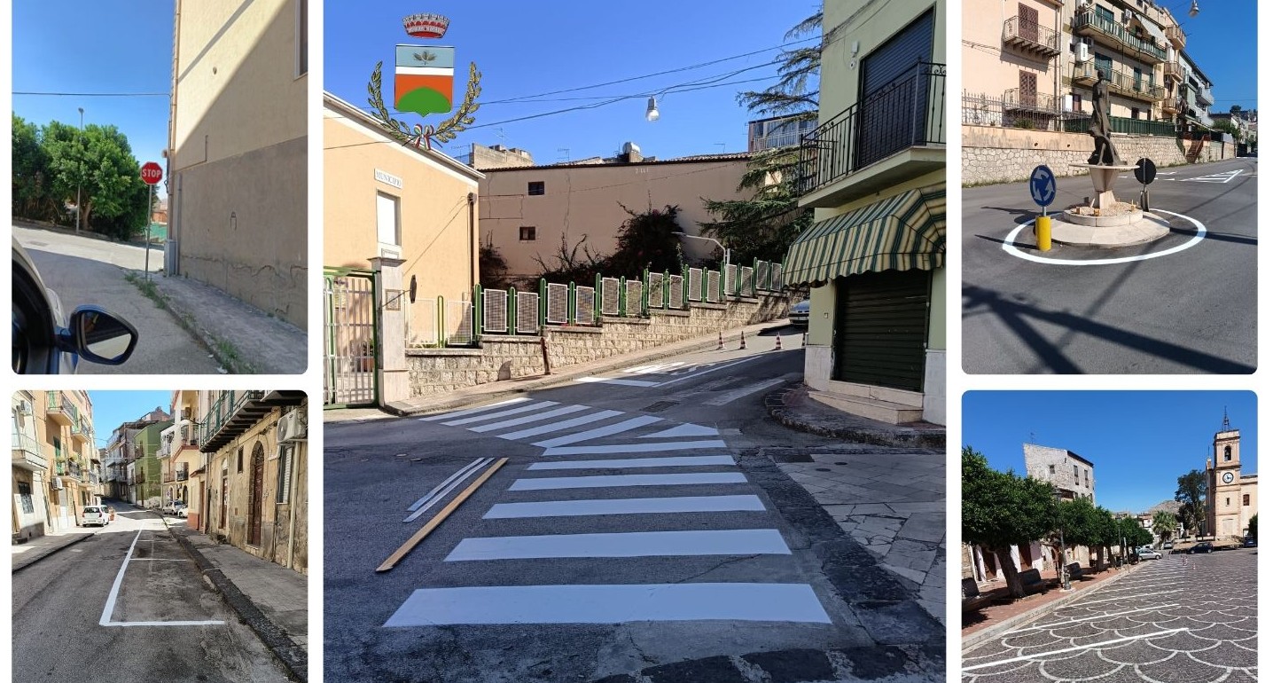 Campofranco. Effettuati lavori di ripristino e realizzazione della segnaletica orizzontale e verticale nel centro abitato