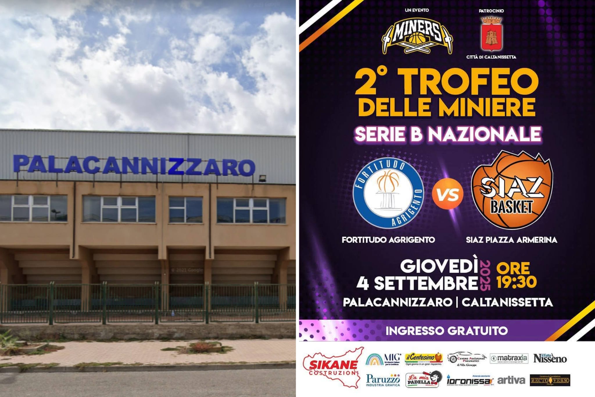 Il grande basket torna stasera a Caltanissetta con il 2° Trofeo delle Miniere organizzato dall’Asd Cl Miners