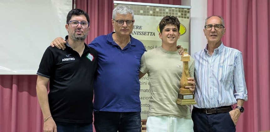 Nella 3^ edizione del Festival Città di Caltanissetta di scacchi organizzato dall’Asd l’Alfiere Giammona prevale per spareggio su Vuelban