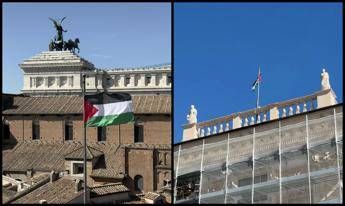 Roma, bandiera palestinese sul Campidoglio. La rabbia della Comunità Ebraica: “Scelta divisiva”