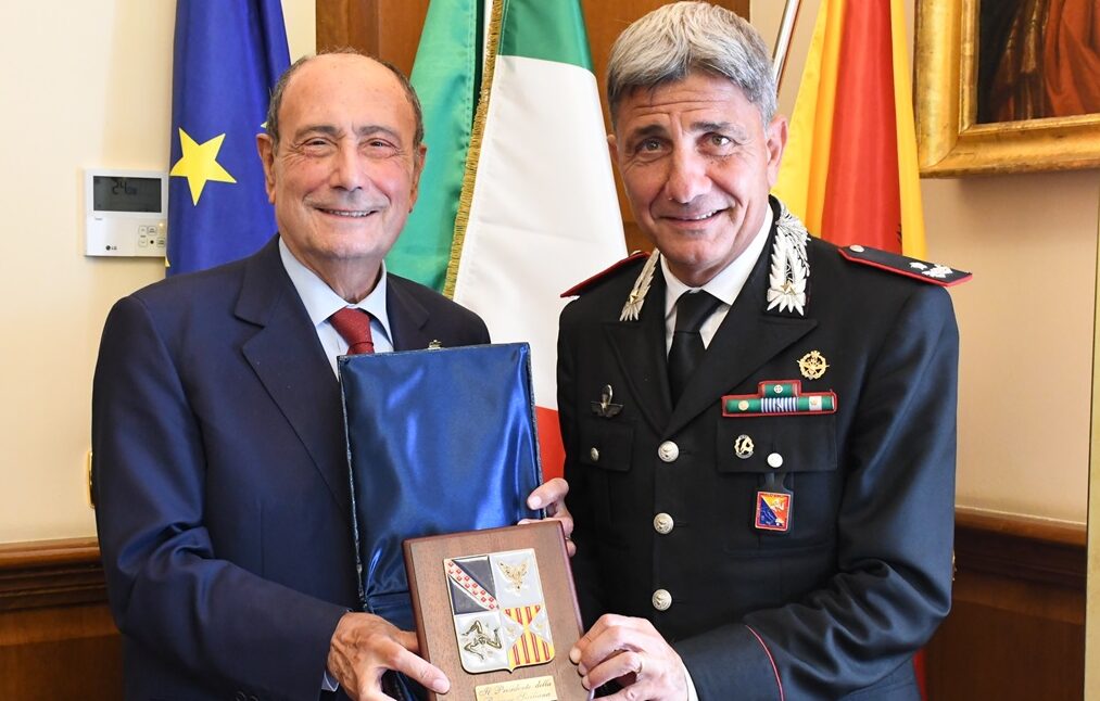 Palazzo d’Orleans, Schifani riceve il neo comandante dei carabinieri Sicilia Del Monaco
