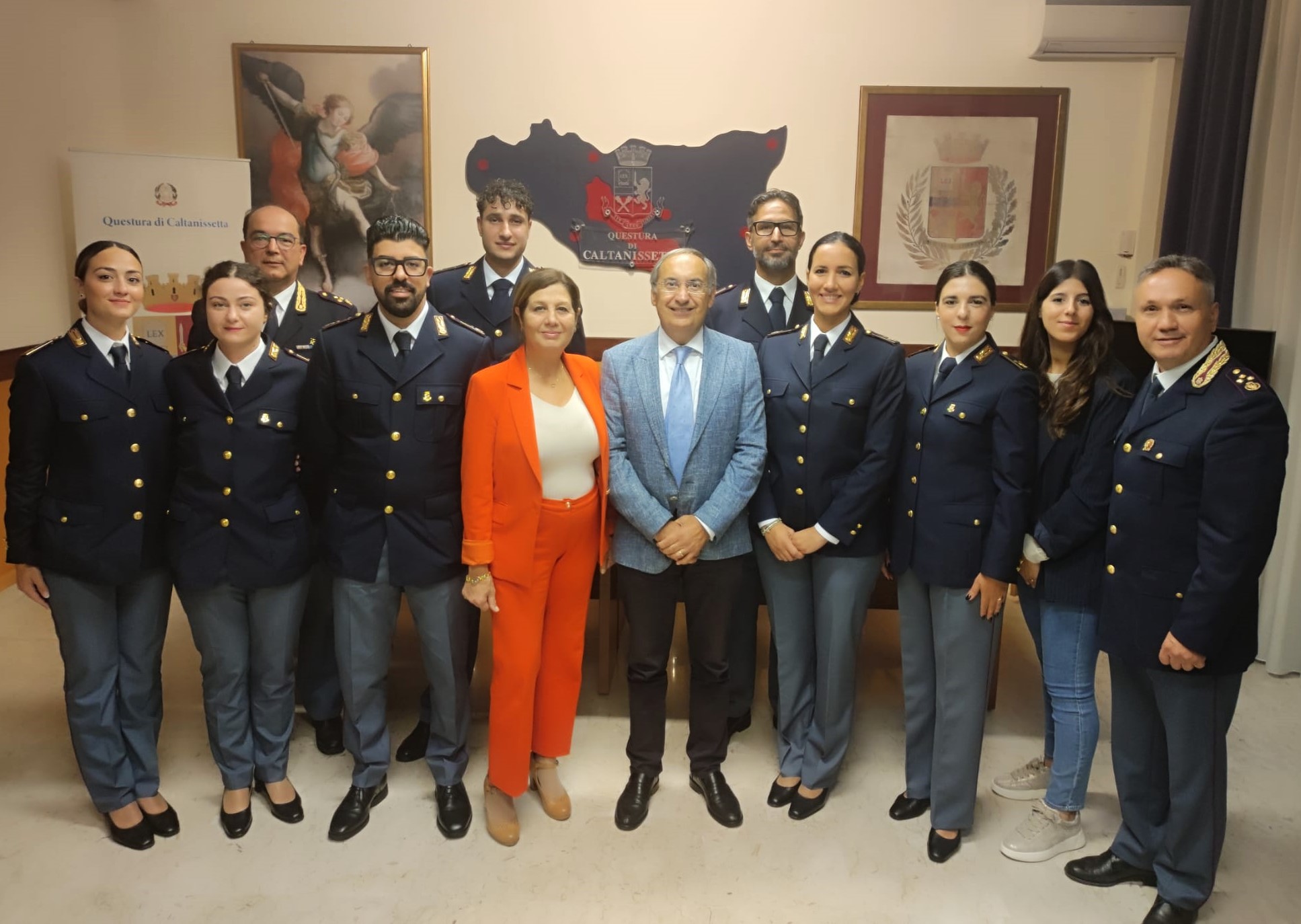 Caltanissetta, il Questore Agnello accoglie nove ispettori della Polizia di Stato