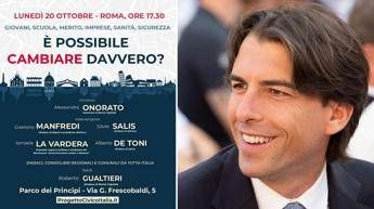 Centrosinistra, i ‘civici’ con Onorato a Roma il 20 ottobre: con Manfredi, Salis, De Toni e La Vardera per ‘cambiare davvero’