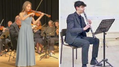 Caltanissetta, la violinista nissena Nicole Caruana e il clarinettista sancataldese Davide Riggi suonano per il Papa con l’Orchestra dei Licei musicali