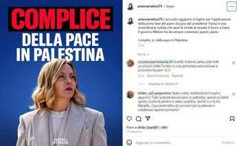 “Meloni complice della pace in Palestina”, il post della sorella Arianna