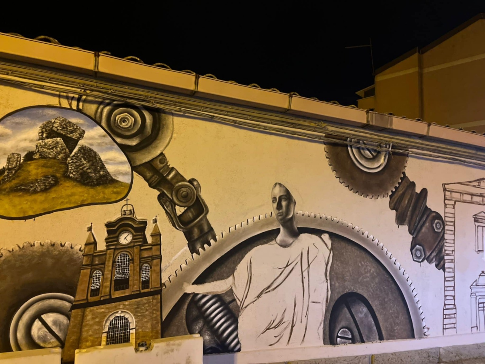 Aidone, tappa conclusiva per il progetto I semi di Demetra con il murale-ingranaggio di Priscilla Spatola