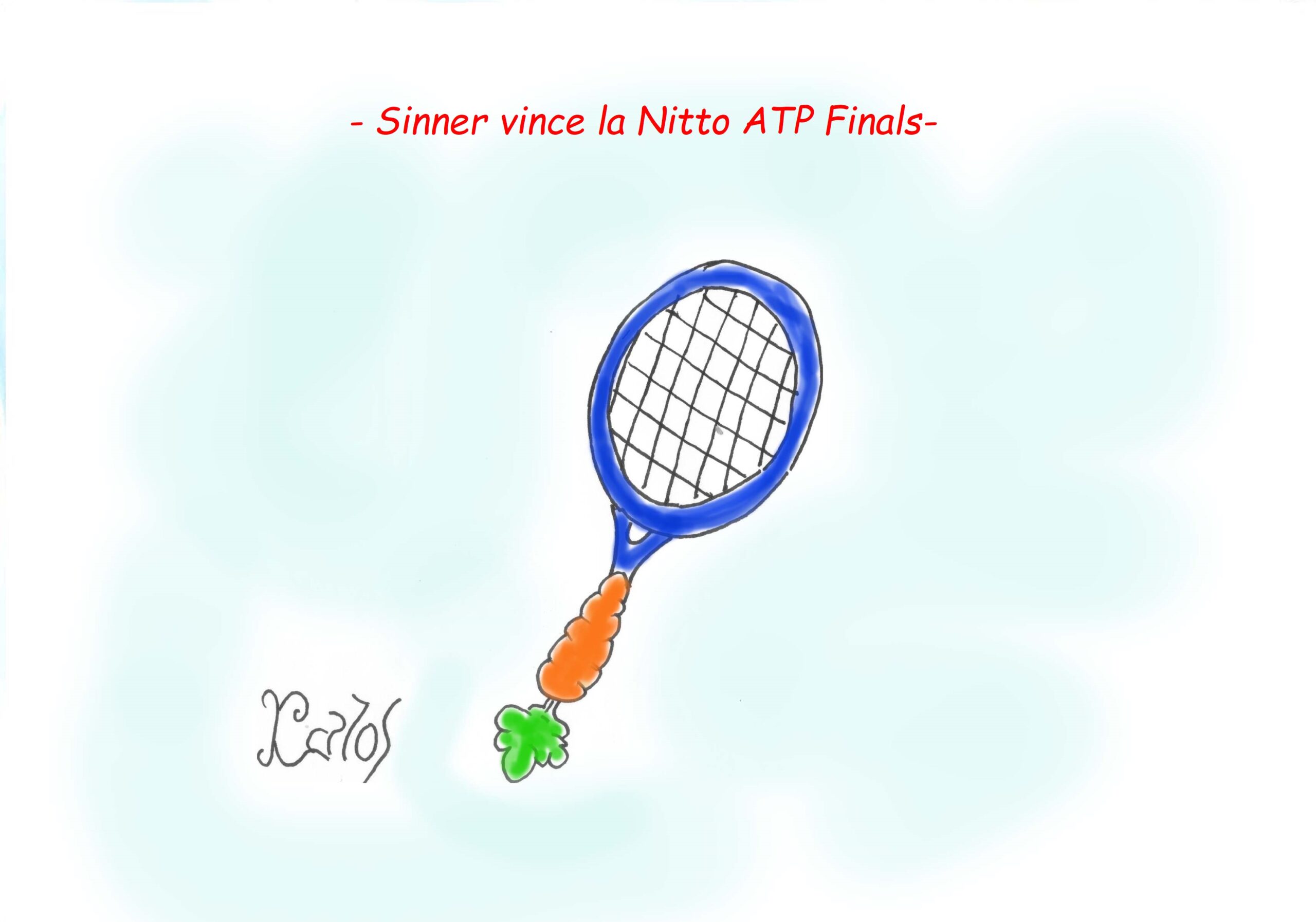 Grande Sinner, batte Alcaraz 7-6,7-5.