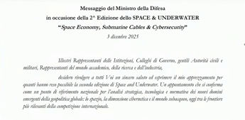 Crosetto: “Fondali marini e spazio orbitale nuovi snodi essenziali per sicurezza”