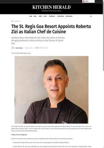 India: Chef sardo Roberto Zizi porta l’autentica cucina italiana a Goa