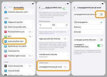 iPhone, come attivare le notifiche che lampeggiano sul display
