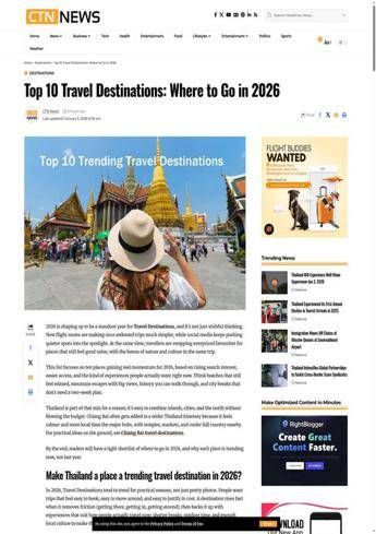 Tailandia: Sardegna tra le mete di viaggio più trendy del 2026 secondo i nuovi trend globali