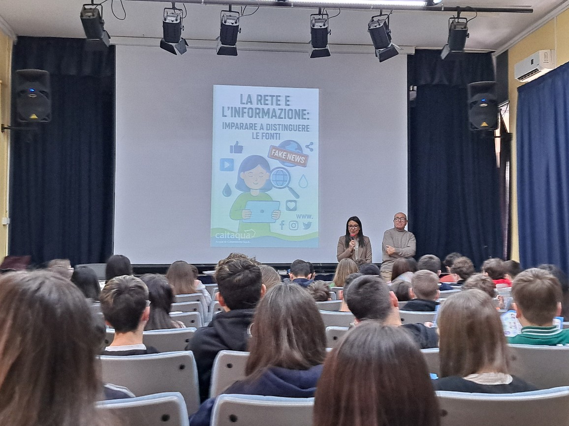 Caltanissetta, educazione digitale e acqua: Caltaqua incontra gli studenti  della Verga dell’I.C. ”Caponnetto-Sciascia”