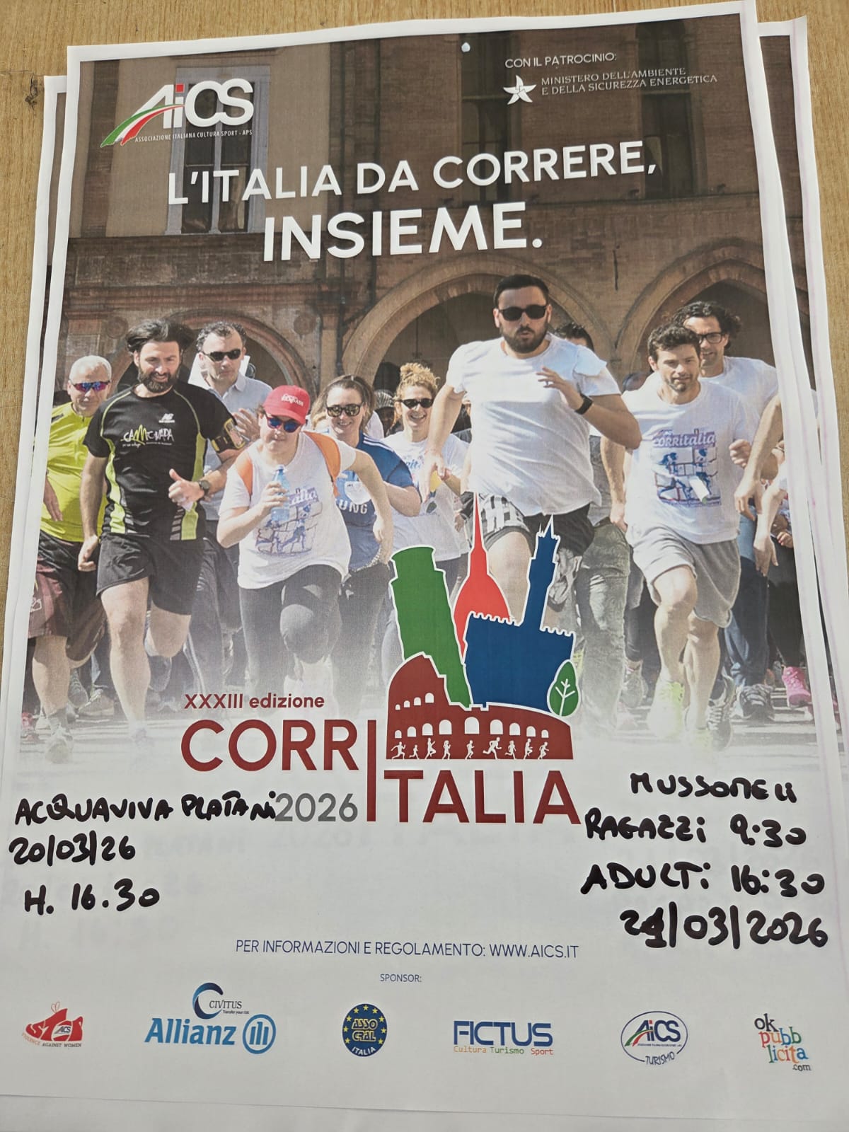 Corritalia: Acquaviva Platani parteciperà ad un trekking urbano