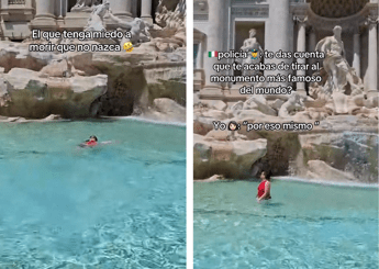 Roma, si tuffa nella fontana di Trevi e poi si vanta sui social. Multa da 450 euro per una turista