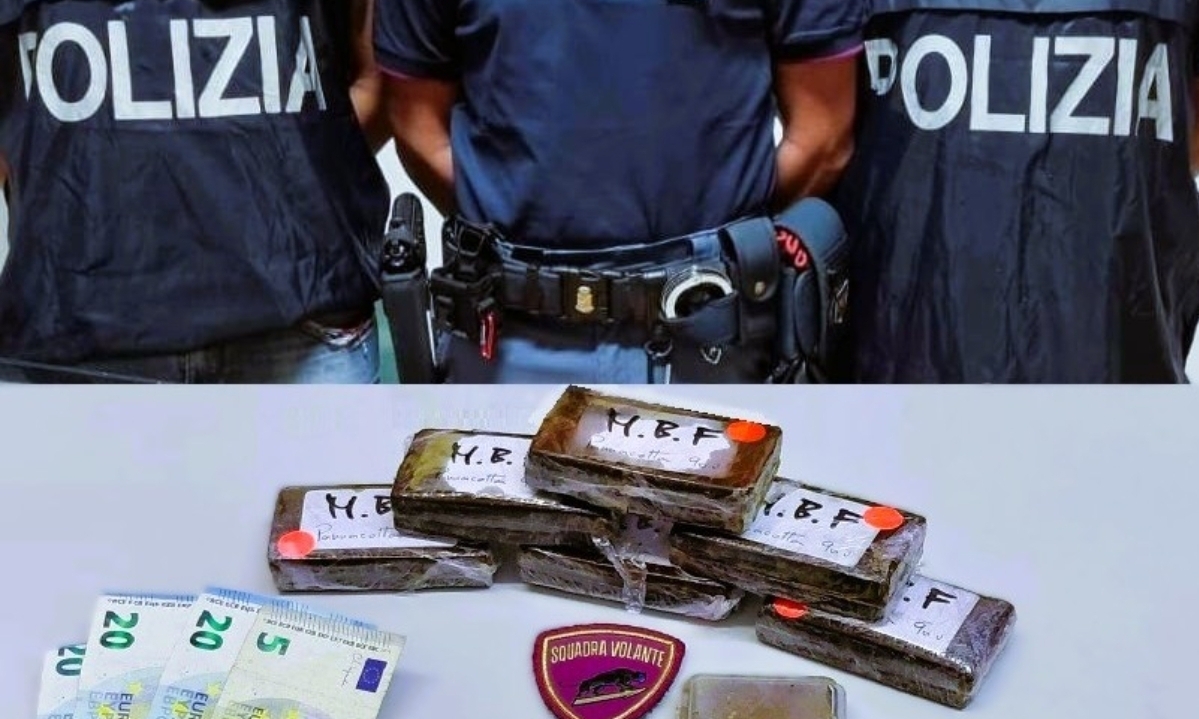 Caltanissetta, 620 grammi di hashish nascosti in casa: 20enne arrestato dalla Polizia