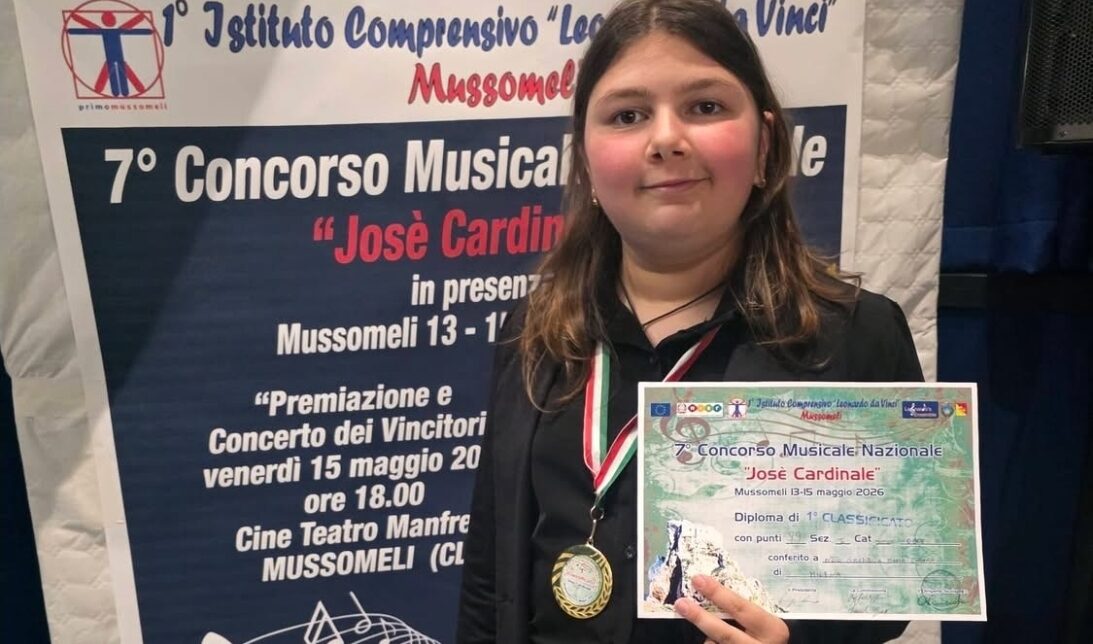 Milena, la piccola oboista Graziella Noto conquista il Primo Premio al Concorso Nazionale Musicale “Josè  Cardinale”