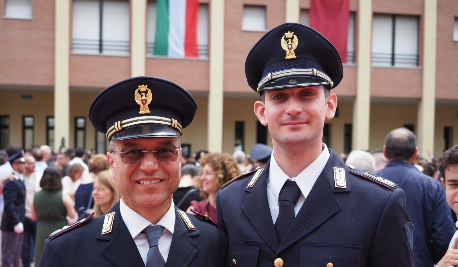 Caltanissetta. L’emozione e la gioia del Sovrintendente di Polizia Nico Leonardi al giuramento del figlio Matteo a Cesena
