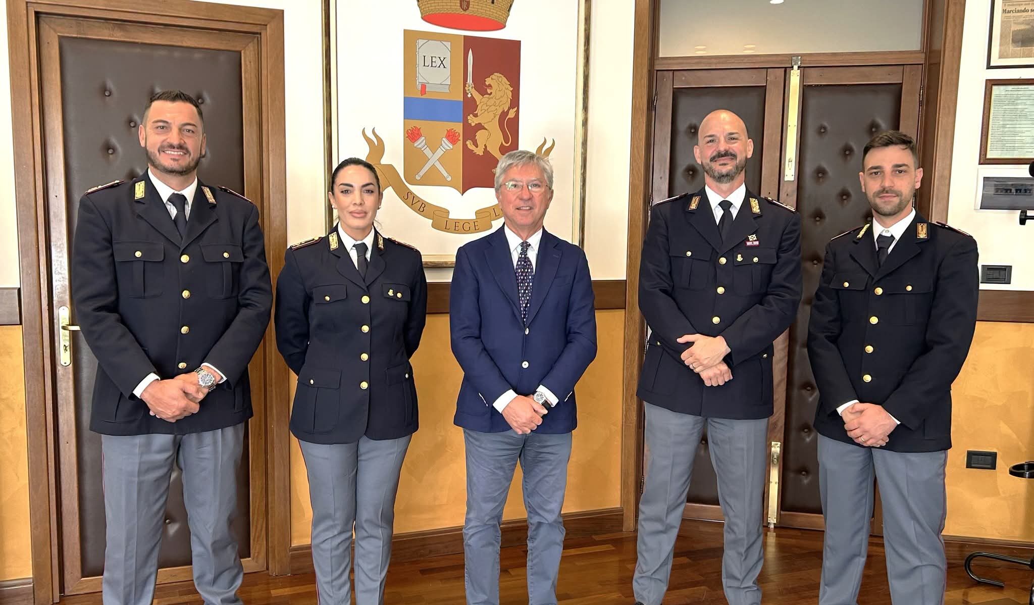Caltanissetta, quattro neo vice ispettori ricevuti dal Questore Giambra