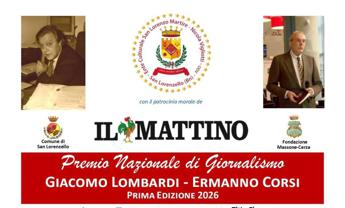 Premio nazionale di giornalismo ‘Giacomo Lombardi – Ermanno Corsi’, il 20 giugno la cerimonia