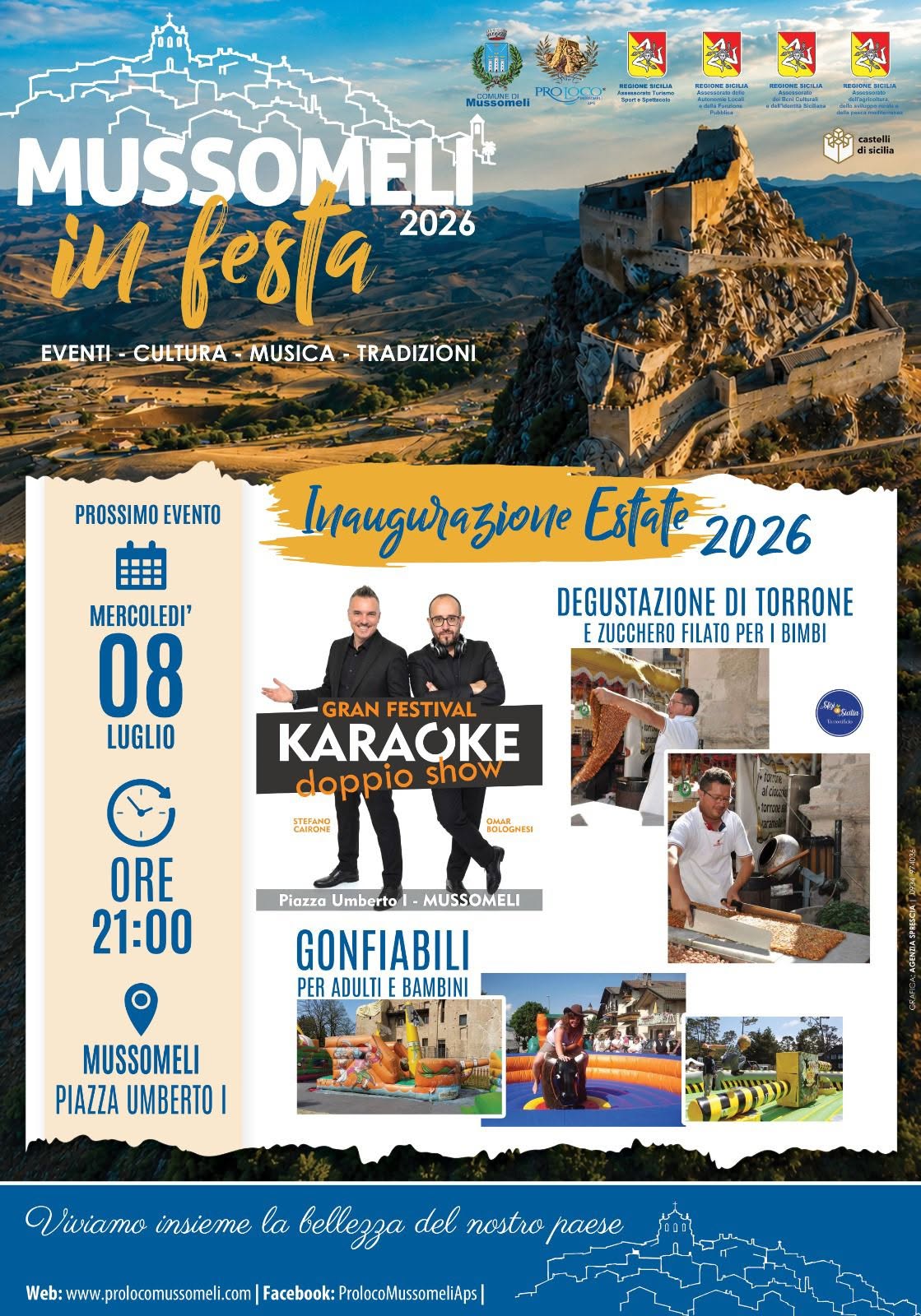 Piazza Umberto: Inizia stasera col Karaoke l’estate mussomelese. Ordinanza del sindaco regolamentazione traffico veicolare