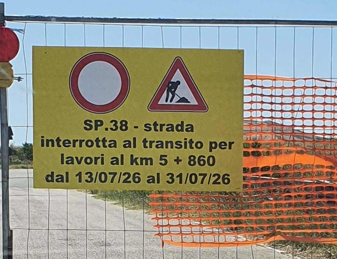 Sutera. Dal 13 al 31 luglio la Sp38 sarà interrotta al transito al km 5+860 per lavori