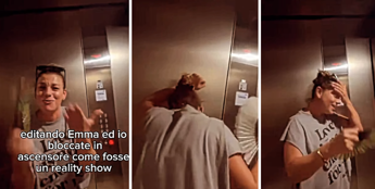 Emma bloccata in ascensore, il video diventa virale: “Tutte a me succedono…”