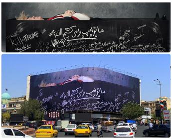 Iran, a Teheran nuovo murale con Trump in una bara e minacce di morte