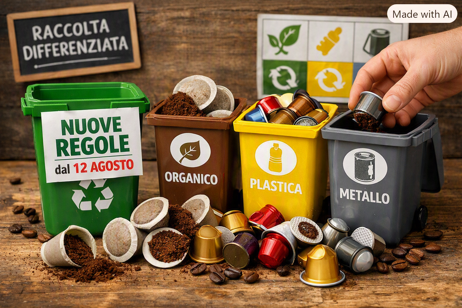 Capsule e cialde di caffè: dal 12 agosto le nuove regole per la differenziata