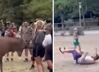 Prova a toccare un cervo e viene ‘caricato’: il video virale