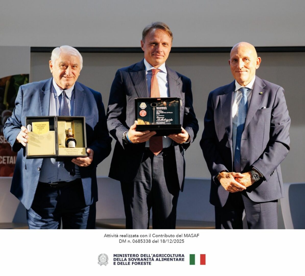 Le Terre del Balsamico, consegnate le Chiavi dell’Acetaia d’Italia a Lollobrigida
