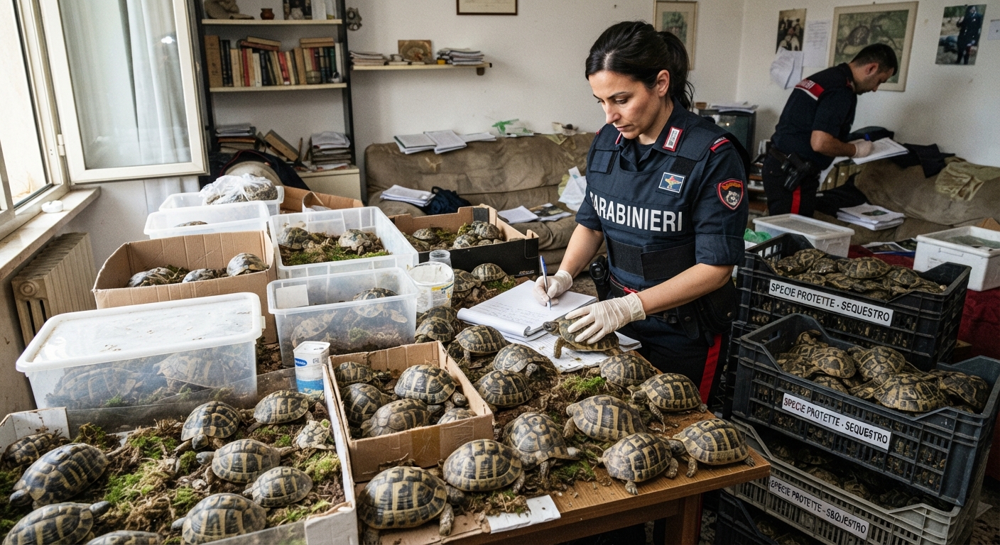 Sicilia, aveva in casa 102 tartarughe di specie protette: denunciato, testuggini sequestrate