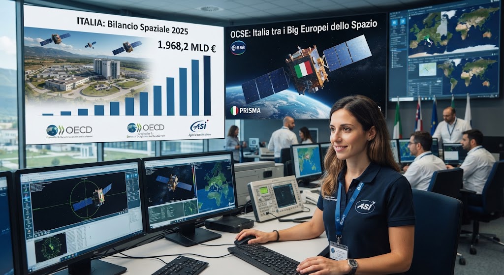 Ocse, Italia tra big europei dello spazio, bilancio cresciuto a 1.968,2 mld in 2025