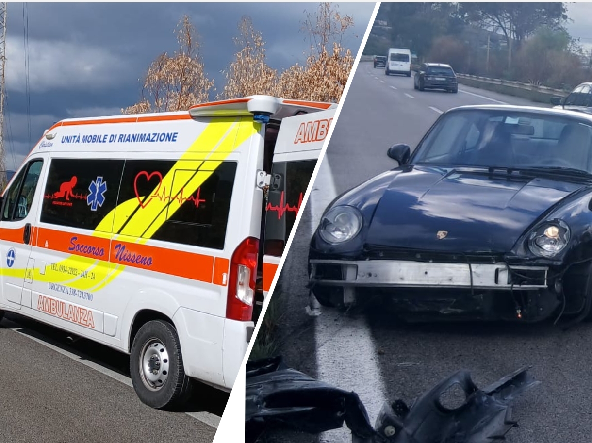 Scontro sulla A19 tra Porsche e SUV, decisivo il passaggio di un’ambulanza del Soccorso Nisseno