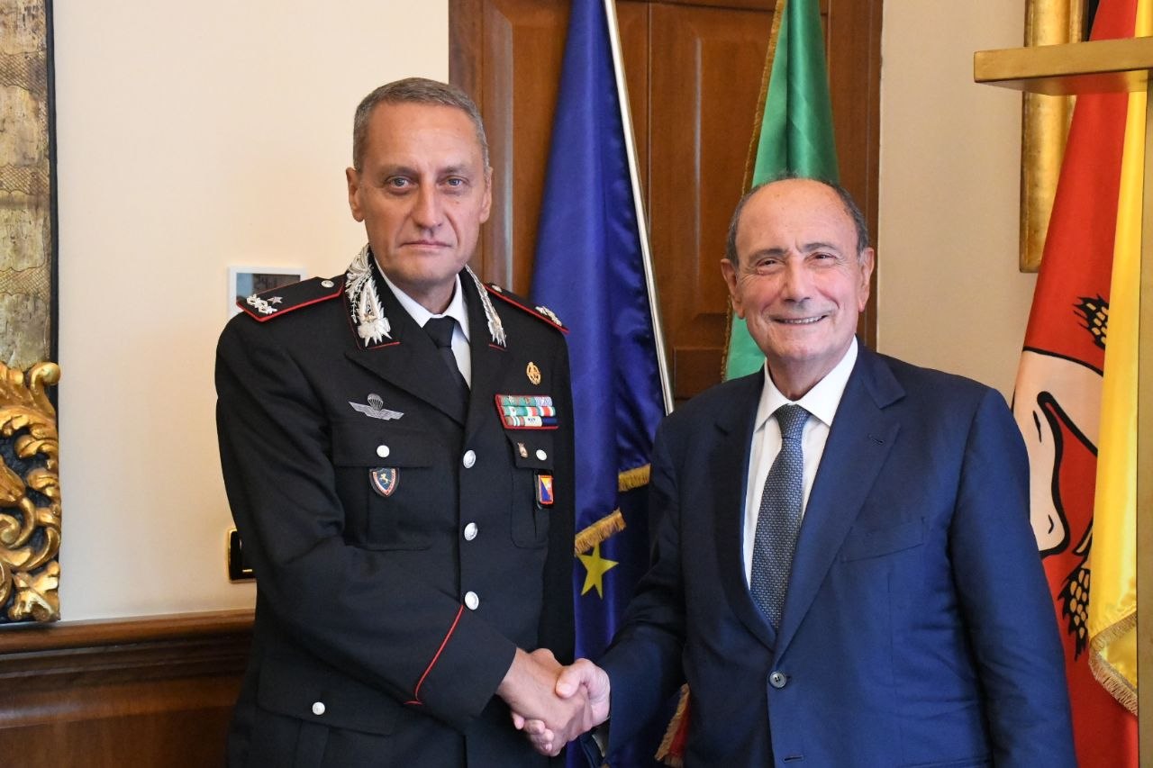 Palazzo d’Orléans, Schifani ha incontrato il generale dell’Arma dei Carabinieri Magrin
